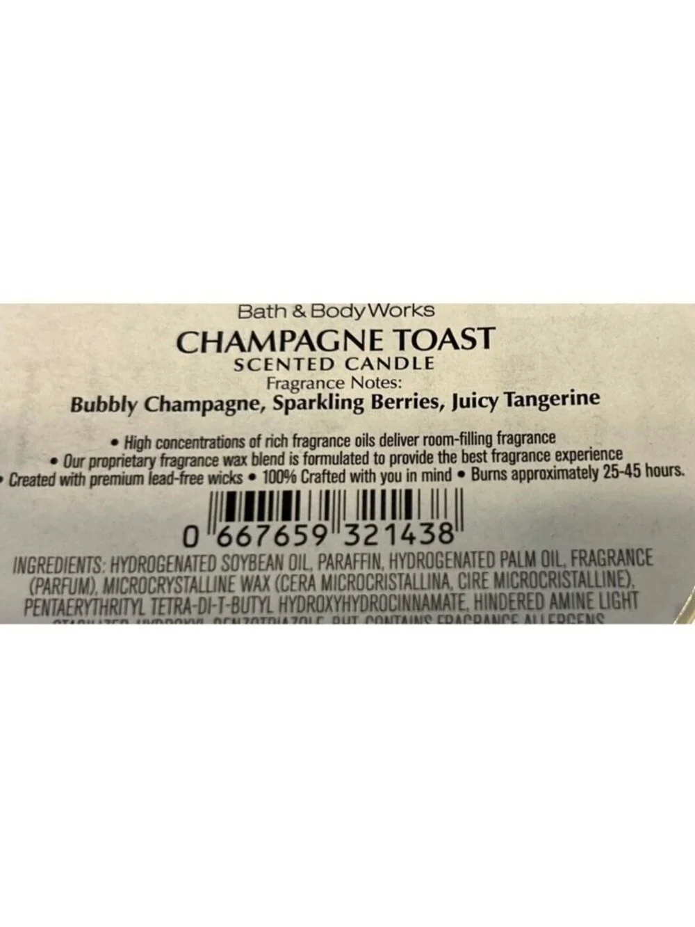 Bath and Body Works Champagne Toast 3 Wick Candle Brand New in Box